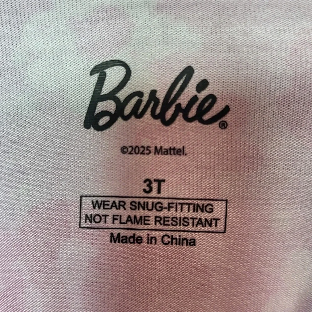 Barbie Size 3T Girl's Long Sleeve Pink 2-Piece Pajama Set - NWT‎